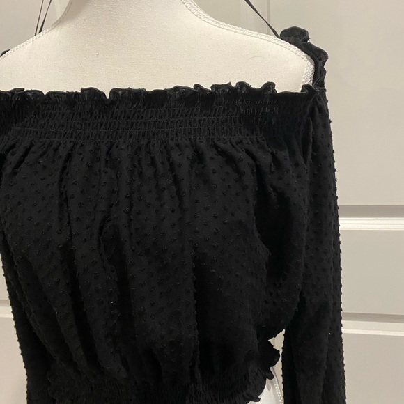 🤡BOGO🤡 DIVIDED by H&M Retro Peasant Top in Black - Womens XL - Picture 3 of 7